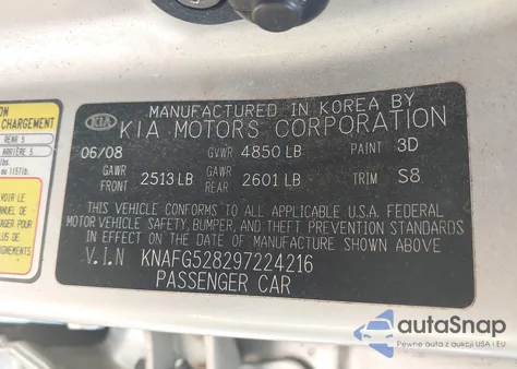 2009 Kia Rondo Lx from USA, damaged, VIN KNAFG528297224216